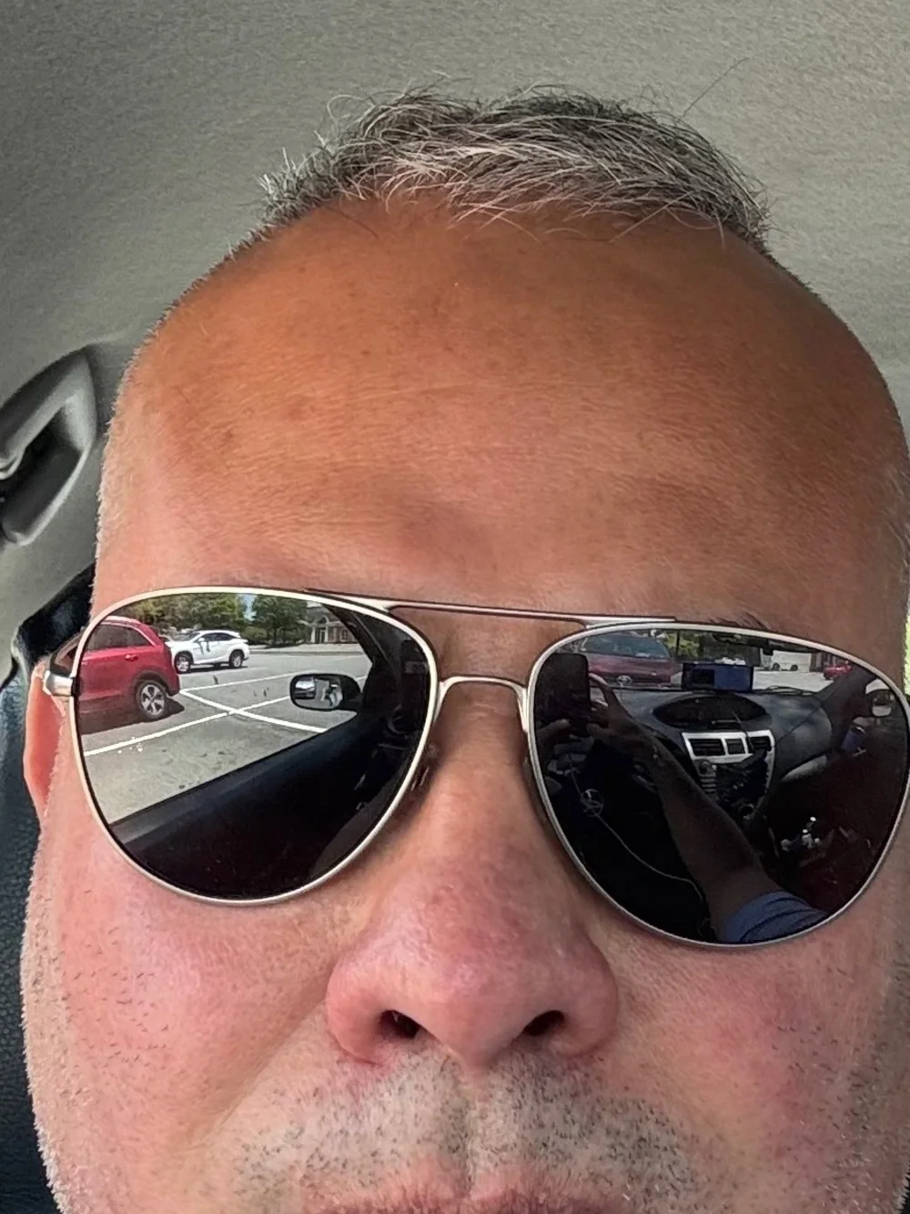 Revo Men’s Aviator Sunglasses in Silver Frame with Dark Blue Lenses
